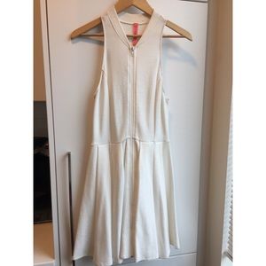 Ivory Zipper Flare Dress